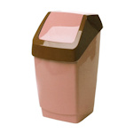 Ведро для мусора с крышкой-вертушкой М-пластика Хапс 25 л пластик бежевое 30х28х55 см