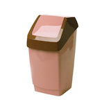 Ведро для мусора с крышкой-вертушкой М-пластика Хапс 7 л пластик бежевое 21х20х37 см
