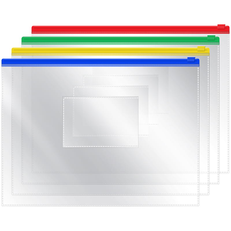 Папка конверт с гибкой молнией OfficeSpace ZB5_1780, А5, 4 цвета, ассорти, 120 мкм