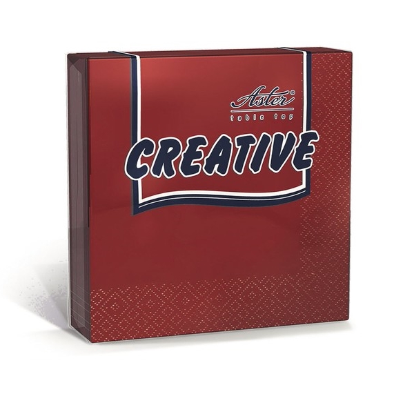 Салфетки сервировочные Aster Creative, бордовые, 3-слойные с тиснением, 25х25 см, 20 шт. в упак