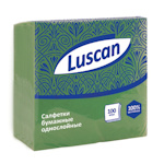 Салфетки сервировочные Luscan 1-слойные, зеленые с тиснением, 24x24 см, 100 шт. в упак