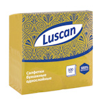 Салфетки сервировочные Luscan 1-слойные, желтые с тиснением, 24x24 см, 100 шт. в упак
