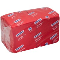 Салфетки сервировочные OfficeClean Profi Pack 1-слойные, красные с тиснением, 24x24 см, 400 шт. в уп…