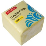 Салфетки бумажные OfficeClean, 1 слойн., 24х24 см, желтые, 100 шт