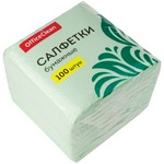 Салфетки бумажные OfficeClean, 1 слойн., 24х24 см, зеленые, 100 шт