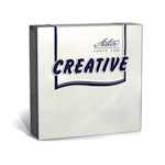 Салфетки сервировочные Aster Creative, белые, 3-слойные с тиснением, 24х24 см, 20 шт. в упак