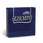 Салфетки сервировочные Aster Creative, синие, 3-слойные с тиснением, 33х33 см, 20 шт. в упак
