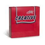Салфетки сервировочные Aster Creative, красные, 3-слойные с тиснением, 33х33 см, 20 шт. в упак