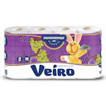 Полотенца бумажные Veiro Classic 2-слойные, белые с тиснением, 4 рул. в упак
