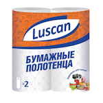 Полотенца бумажные Luscan 2-слойные, белые с тиснением, 2 рул. в упак