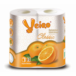 Полотенца бумажные Veiro Classic 2-слойные, белые с тиснением, 2 рул. в упак