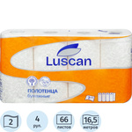 Полотенца бумажные Luscan 2-слойные белые 4 рулона по 16.5 метров