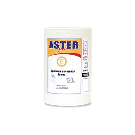 Полотенца бумажные Aster Mini, 231145, белые, 1-слойные, 12 рул. в упак