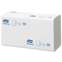 Полотенца бумажные Tork Universal H3 290158, белые с тиснением, 1-слойные, ZZ-сложения, 15х300 л