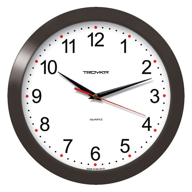 Часы настенные Troyka 11100112, форма - круг, пластик