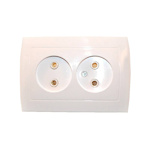 Розетка Елизавета двойная, РС10-409, слоновая кость