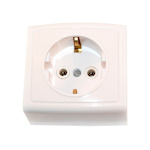 Розетка Елизавета одинарная с заземлением, РА16-227, белая