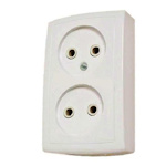 Розетка Елизавета двойная, РА10-404, слоновая кость