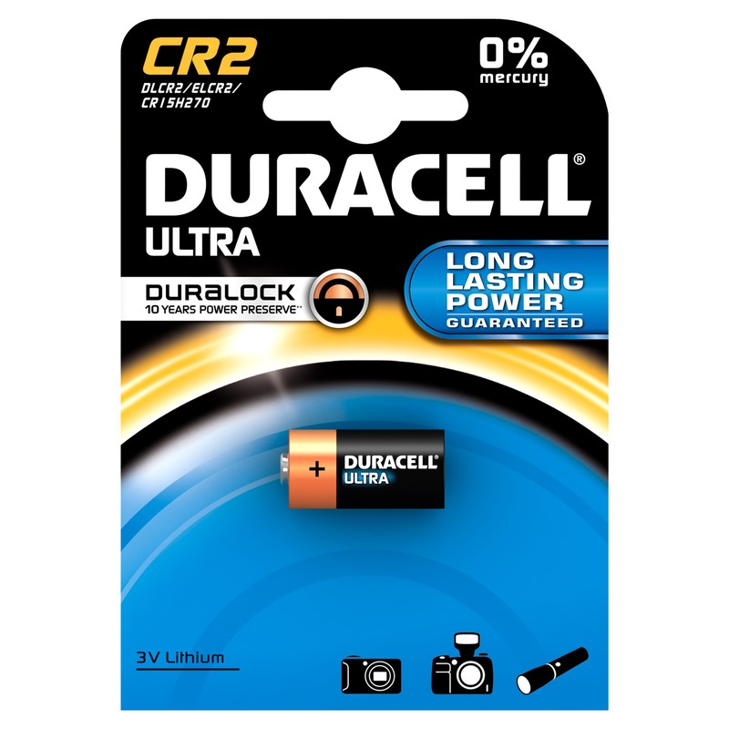 Литиевые батарейки Duracell CR123A/DLCR2 CR2 Ultra Photo, 3V, Bl1, 1 шт.