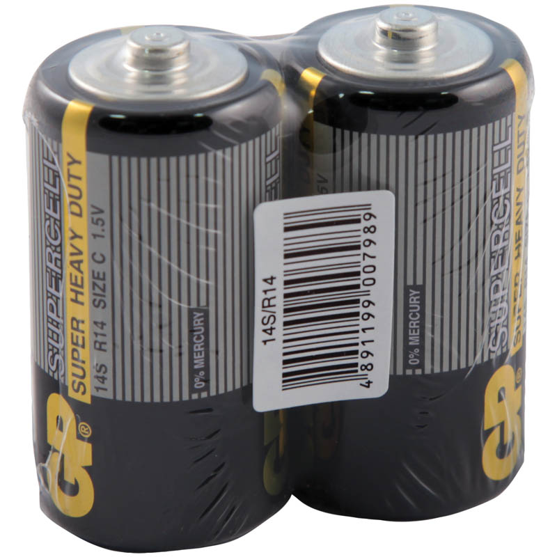 Батарейки GP Supercell C R14 14S OS2, 1,5V, 2 шт упак