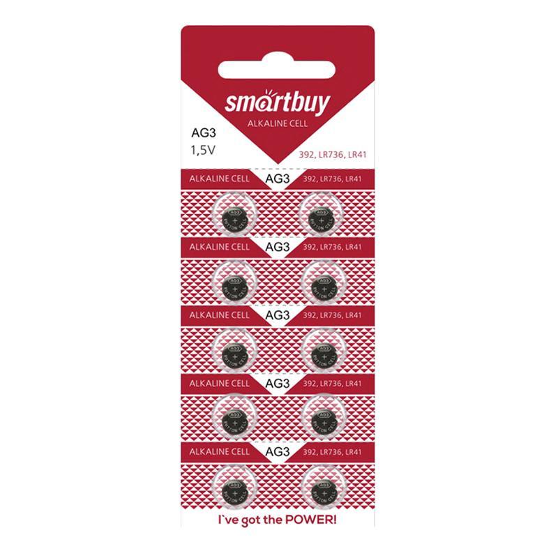 Батарейки Smartbuy таблетка AG3-10B (10 штук в упаковке)