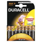 Батарейки Duracell ААА LR03, MN2400, алкалиновые, 8 шт
