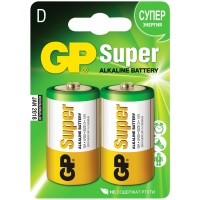 Батарейки GP Super Alkaline D LR20 13A BC2, 1,5V, 2 шт упак