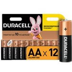 Батарейки Duracell AA LR6, пальчиковые, алкалиновые, 1,5 В 12 шт