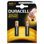 Батарейки Duracell LR03 AAA Alkaline MN2400 BL2 A286, 1,5V 2 шт