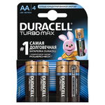 Батарейки Duracell Turbo Max Alkaline LR6 MX1500 BP4 A316 AA, 1,5V 4 шт