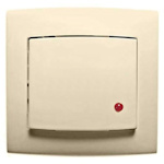 Выключатель Елизавета одноклавишный с подсветкой С16-180, слоновая кость