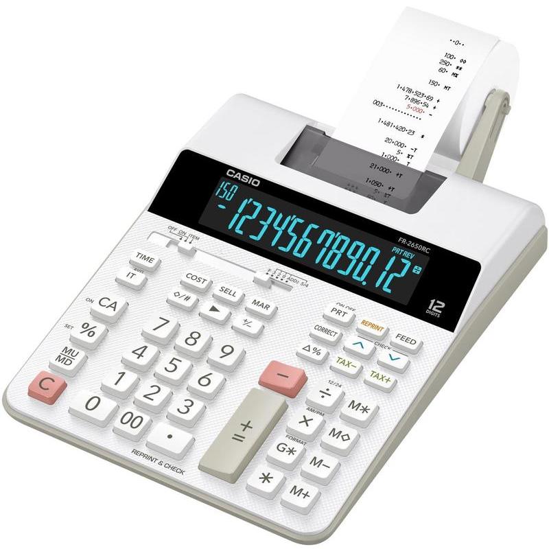 Калькулятор CASIO FR-2650RC, 12 разрядов, с печатью, белый