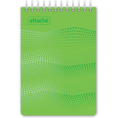 Блокнот Attache Waves Конференц А6 50 листов зеленый в клетку на спирали