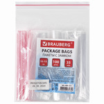 Пакеты с замком ZIP LOCK "зиплок", комплект 100 шт., 100&times;150 мм, ПВД, толщина 35 мик&hellip;