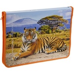 Папка для тетрадей 1 отделение, А4, ArtSpace ПМ-А4-04_10103 Дикие кошки. Tiger Style, пластик, молни…