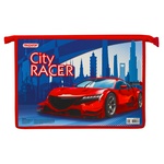 Папка для тетрадей ПИФАГОР А4, 1 отделение, картон, молния сверху, "CITY RACER", 229094