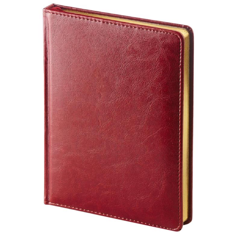 Ежедневник недатированный Attache Sidney Nebraska, искусственная кожа, A6+, (110х155 мм), 136 листов, бордовый