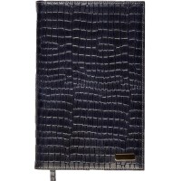 Ежедневник Boncarnet Prestige Croco, недатированный, А5+, 160x250 мм, синий, натуральная кожа, 190 л