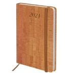 Ежедневник датированный на 2021 BRAUBERG Wood 111426, кожзам, держатель для ручки, А6, коричневый, 1…