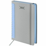 Ежедневник датированный 2023 А5 138x213 мм BRAUBERG "Original", серый/голубой, 114120