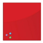 Доска магнитно-маркерная стеклянная BRAUBERG, красная, 45×45 см, 3 магнита