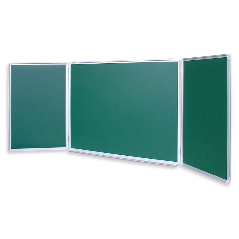 Доска магнитно-меловая трехсекционная Attache 100×300 см лаковое покрытие темно-зеленая