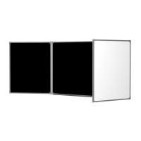 Доска магнитно-меловая трехсекционная Attache, двухстворчатая, лаковое покрытие, белая-черная, 100х3…