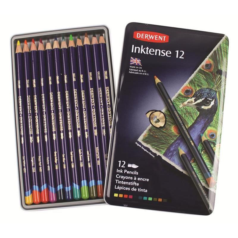 Карандаши чернильные 12 цветов, Derwent Inktense