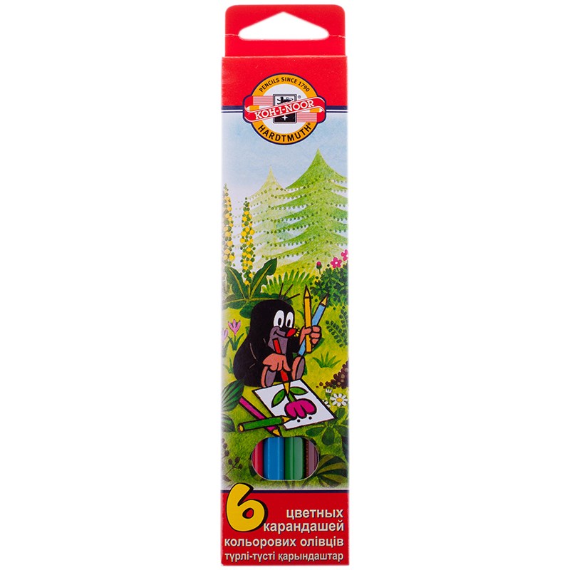 Карандаши Koh-I-Noor 3651006026KSRV, Крот, 6 цветов, заточенные, картон