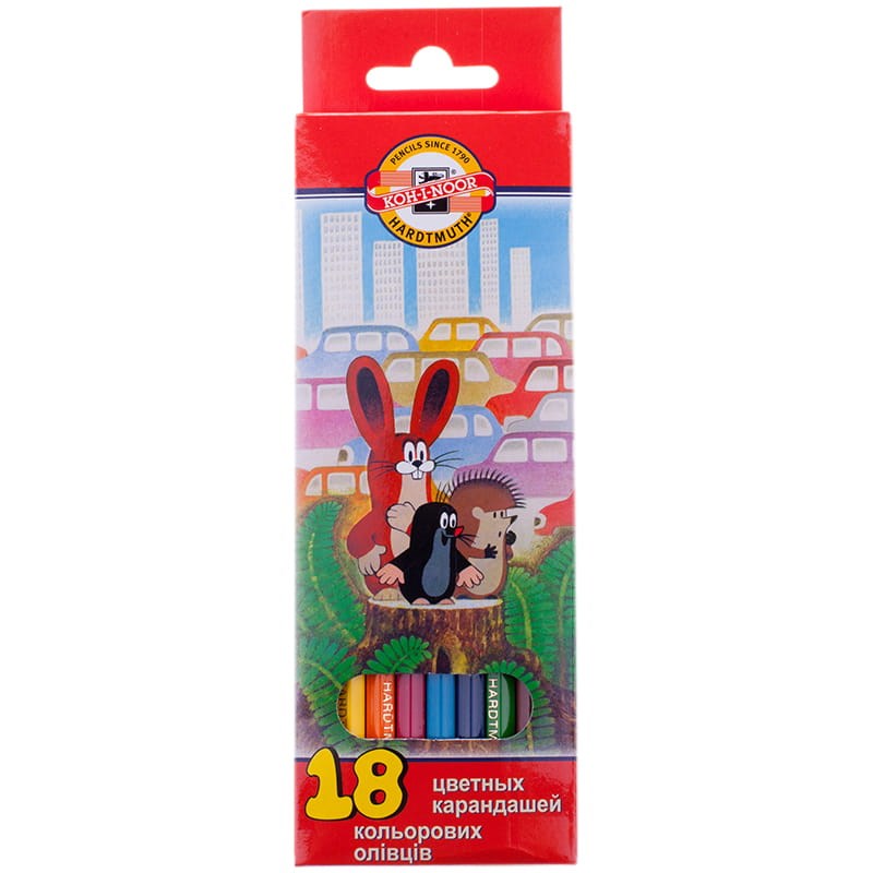 Карандаши цветные Koh-I-Noor 3653018026KSRV Крот, 18 цветов