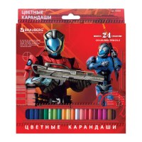 Карандаши цветные BRAUBERG "Star Patrol", 24 цвета