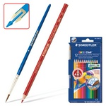 Карандаши цветные акварельные STAEDTLER "Noris club" 144 10NC12, 12 цветов + кисть