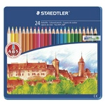 Карандаши цветные STAEDTLER "Noris club" 145 CM24, металлический пенал, 24 цвета