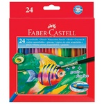 Карандаши цветные акварельные FABER-CASTELL Colour Pencils 114425, 24 цвета+ кисть
